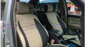 NỆM GHẾ DA FORTUNER PHỐI KEM  ĐEN